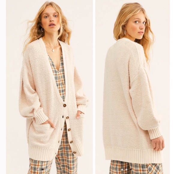 NWOT Free People Snow Drop Cardigan Sweater Z11-3 - Picture 5 of 5